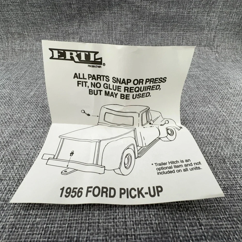 Vintage '95 Ertl 1956 Ford Pickup Die-Cast Metal Coin Bank Hills Bank USA NEW